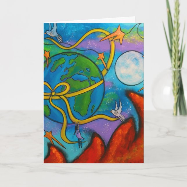 Festividades Sonha do cartão de Natal da paz (Frente)