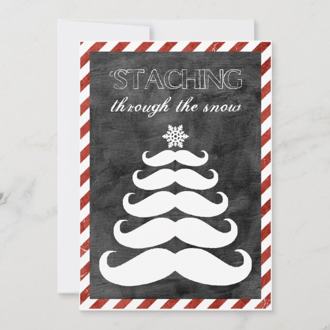 Festividades 'Staching através da neve, cartão de Natal da foto (Frente)