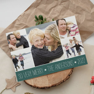 Festividades Starred   Cartão de Colagem de Fotos de Feriado