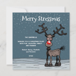 Festividades Stressmas de feliz com Cartão de Natal Rudolph