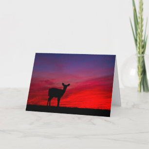 Festividades Sunset com cartão de saudação de veado