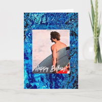 Surfer & Surfboard, Cartão de Aniversário