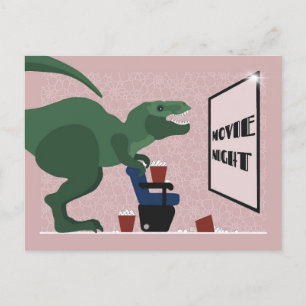 Festividades T Rex no cartão postal de noite de cinema
