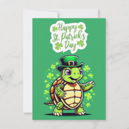 Festividades Tartaruga Engraçada - Cartão Feliz Dia de São Patr