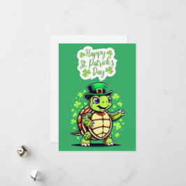 Festividades Tartaruga Engraçada - Cartão Feliz Dia de São Patr
