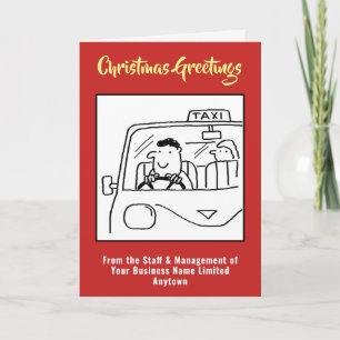Festividades Taxi Driver ou Cartão de Natal de Aluguel Privado