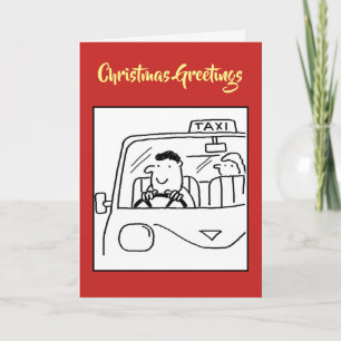 Festividades Taxi Driver ou Cartão de Natal de Aluguel Privado