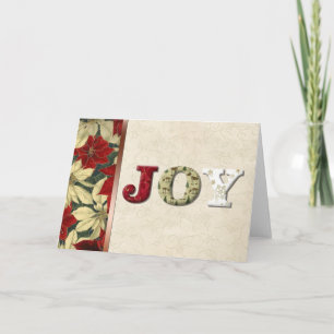 Festividades Tecido de Natal JOY Cartão de Natal