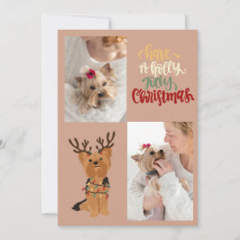Festividades Tenha um Cartão Holly Jolly de Cachorro de Natal