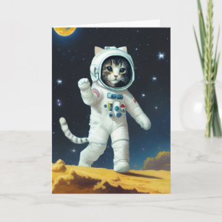 Festividades Tenham um cartão de felinos do espaço de aniversár