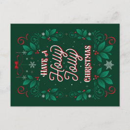 Festividades Tenham um cartão postal de Natal Holly Jolly