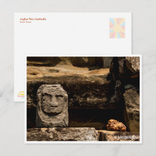 Festividades Totem de Pedra Sorridente Camboja – Cartão Postal