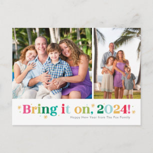 Festividades Traga-o para dois fotos cartão postal de Ano Novo 