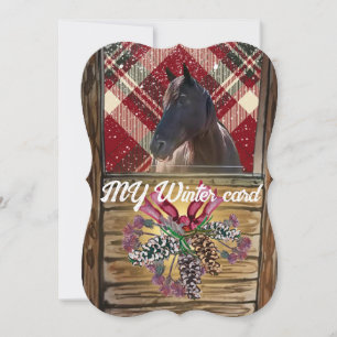 Festividades trocar imagem com cartão de férias de cavalo de sa