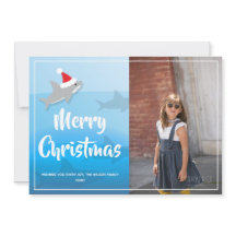 Tubarão em Santa Hat Cartão de Natal