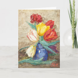 Festividades Tulipas de Cartão de Aniversário Dobradas
