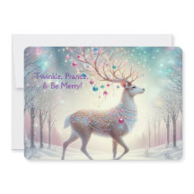 Twinkle, Prance & Be Merry Rena de Natal Cartão de