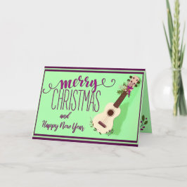 Festividades Ukulele Feliz Natal e Cartão de Feliz ano novo