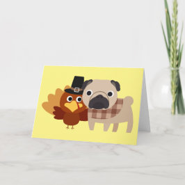 Festividades Um cartão da acção de graças do Pug