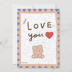 Festividades Um cartão de amor de um urso fofo para um ente que