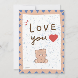 Festividades Um cartão de amor de um urso fofo para um ente que