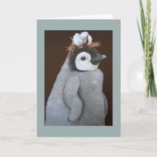 Festividades Um cartão de férias do pingüim sulista fino