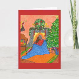 Festividades Um cartão de Natal acolhedor com gato