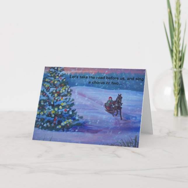 Festividades Um Cartão de Natal de Cavalo com Leite (Frente)