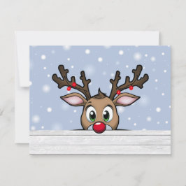 Festividades Um cartão de Natal de Rena de Nariz Vermelho