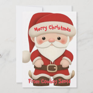 Festividades Um cartão de Natal do Papai Noel Cowboy caprichoso