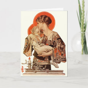 Festividades Um Cartão de Natal Ilustrado J.C. Leyendecker