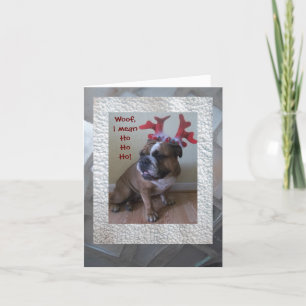 Festividades Um cartão de Natal para buldogue inglês engraçado!
