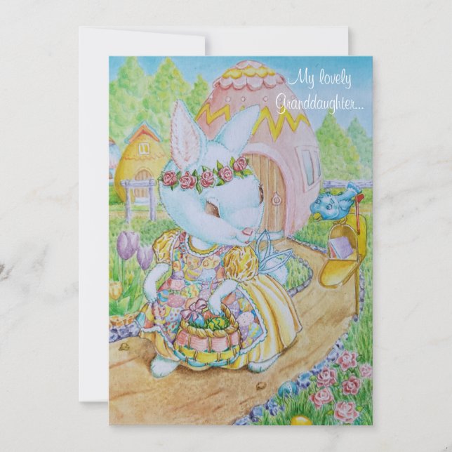 FESTIVIDADES UM CARTÃO DE PÁSCOA PERSONALIZADO PARA UMA NETA (Frente)