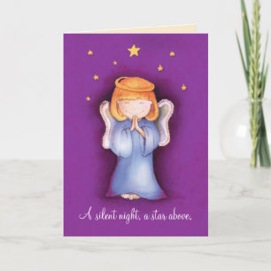 Festividades Um cartão de saudação do anjo de natal silencioso