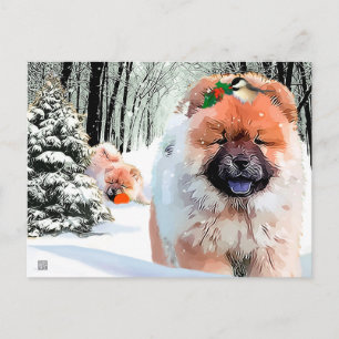 Festividades Um cartão postal de férias do DIA DE NEVE Chow