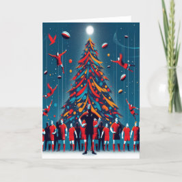 Festividades Um Natal de Rugby - Cartão Saudável de Rugby