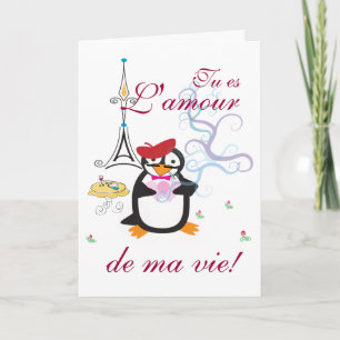 Festividades Um Pinguim Em Cartão De Paris