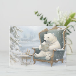 Festividades Um Urso Polar Branco no Cartão de Férias da Neve