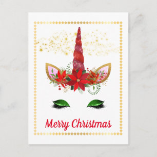 Festividades Unicorn de Natal adiciona cartão postal de mensag
