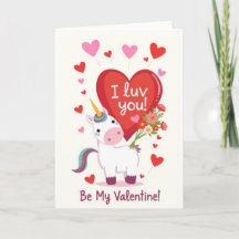 Unicorn Luv! Cartão de Dia dos Namorados