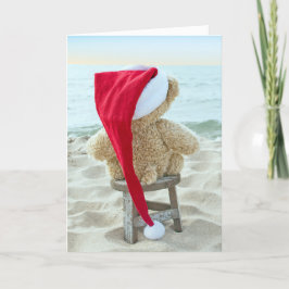 Festividades Urso de Natal Teddy Bear Desperdiça Você Cartão de