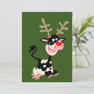Festividades Vaca de Natal ou Reindeer? Cartão