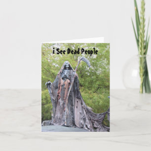 Festividades Vejo Pessoas Mortos - Cartão de Halloween Humoráve