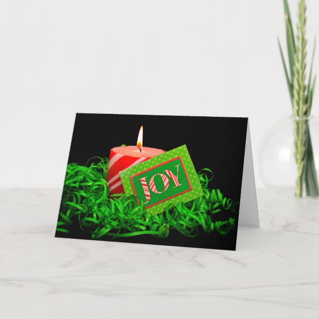 Festividades Vela de Natal com cartão de alegria (Frente)