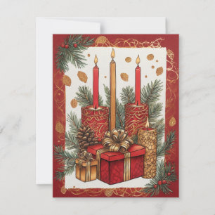 Festividades Vela de Natal Elegante e Cartão de Presente