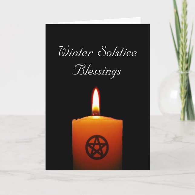 Festividades Vela Pagan Solstício de inverno com Cartão Pentáct (Frente)