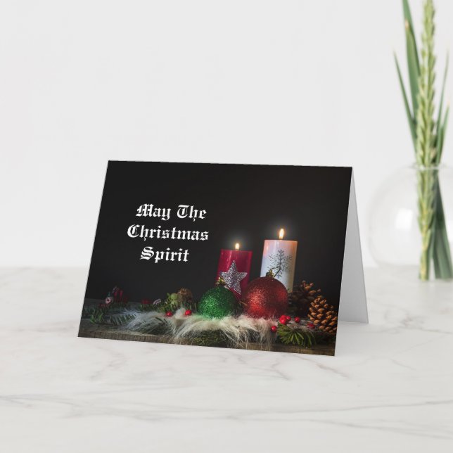 Festividades Velas E Cartão De Férias De Ornamento (Frente)