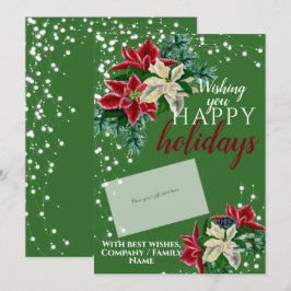 Festividades Vendedor de Cartão de Presente Verde de Poinsettia