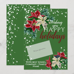 Festividades Vendedor de Cartão de Presente Verde de Poinsettia