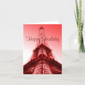 Festividades Vermelho feliz da torre Eiffel do cartão de
